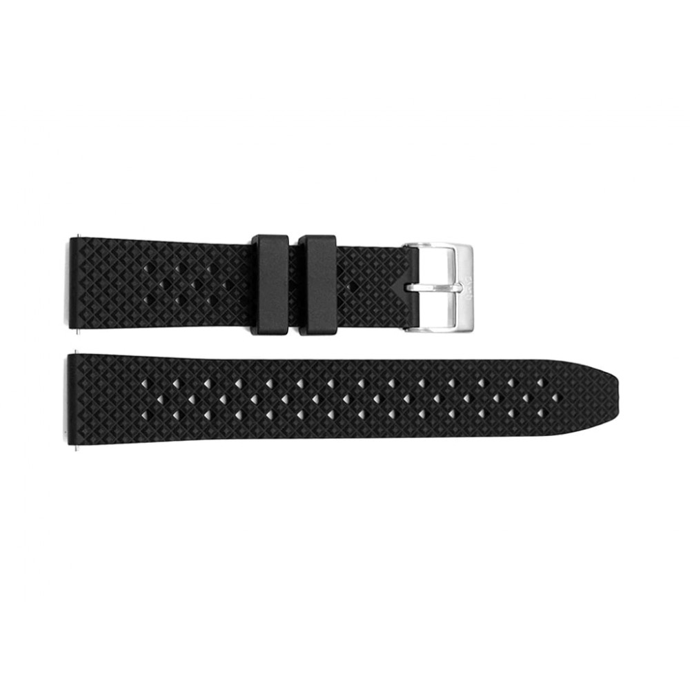 Black Perforated Rubber Strap